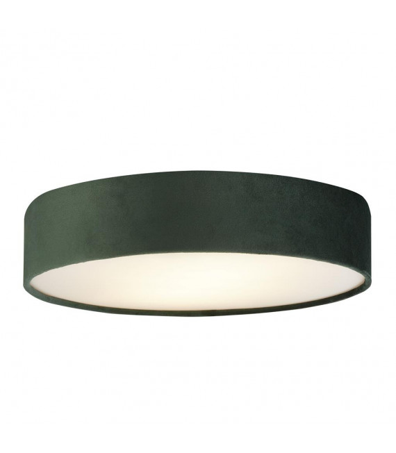 Plafoniera Drum 3 lampadine Plastica, velluto, acciaio dolce bianco, verde, gel