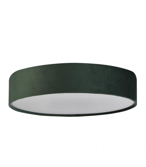 Lámpara de techo Drum 3 bombillas Plástico, terciopelo, acero dulce blanco, verde, gel
