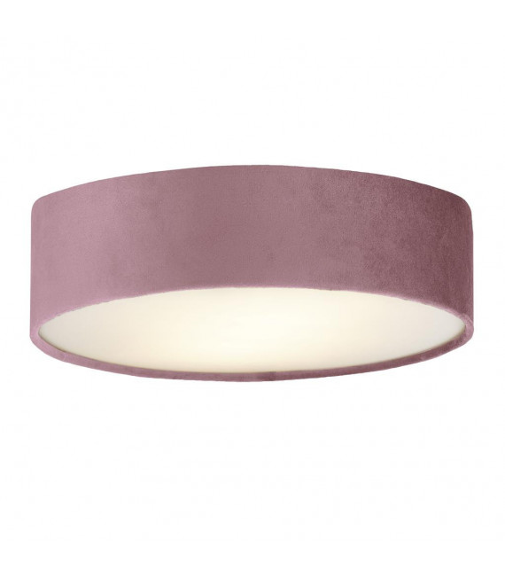 Plafón Drum 3 bombillas Plástico, terciopelo, acero dulce blanco, rosa, gel
