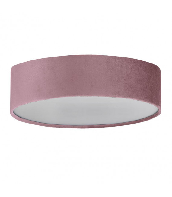 Plafón Drum 3 bombillas Plástico, terciopelo, acero dulce blanco, rosa, gel