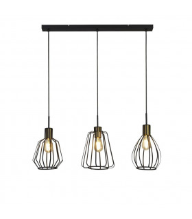 Melbourne 3-Light Pendant Mild Steel Antique Brass,Sandblasted Black