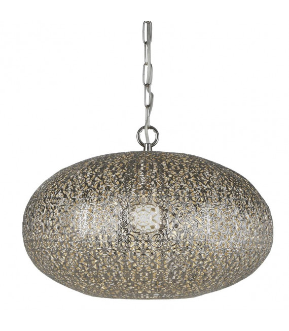 Suspension Fretwork Acier doux Chrome,nickel brillant 1 ampoule 28cm