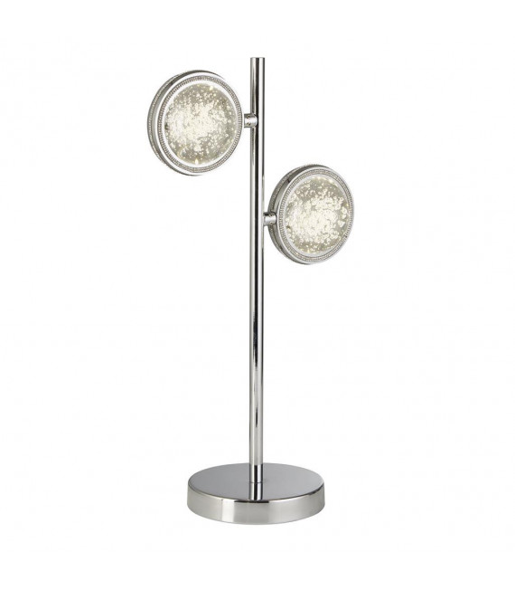 Designlampe Quarzglas, Acryl, Baustahl Chrom, transparent 2 Glühbirnen 45,5cm