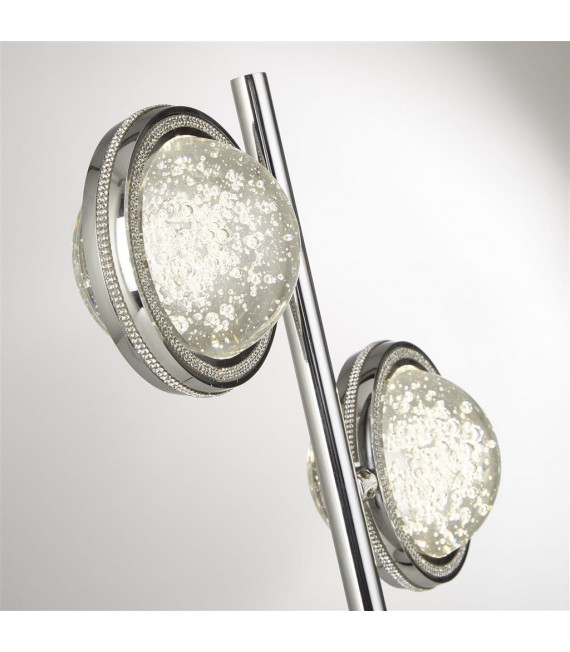 Lampe Design Quartz Verre,acrylique,acier doux Chrome,Transparent 2 ampoules 45,5cm