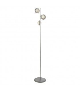 Lampada da terra Quarzo Vetro, acciaio inox, acciaio dolce Cromo, Trasparente