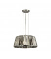 Suspension Tiara Cristal,acier doux Chrome,Fumé 5 ampoules 22cm
