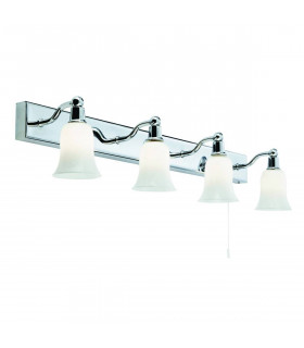 Belvue Badezimmerspiegelleuchte Chrom Opalglas 4 flammig 13cm