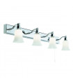 Belvue bathroom mirror light Chrome opal glass 4 bulbs 13cm