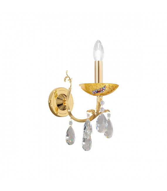 Applique murale Victoria 24 carats d'or 1 ampoule 20cm