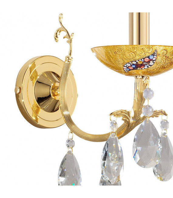 Applique murale Victoria 24 carats d'or 1 ampoule 20cm