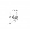 Applique murale Victoria 24 carats d'or 1 ampoule 20cm