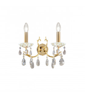 Aplique de pared Victoria oro 24 kilates 2 bombillas 20cm