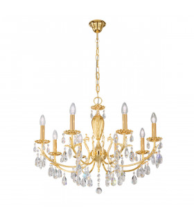 Victoria 24 carat gold chandelier without lampshades 8 bulbs 55cm