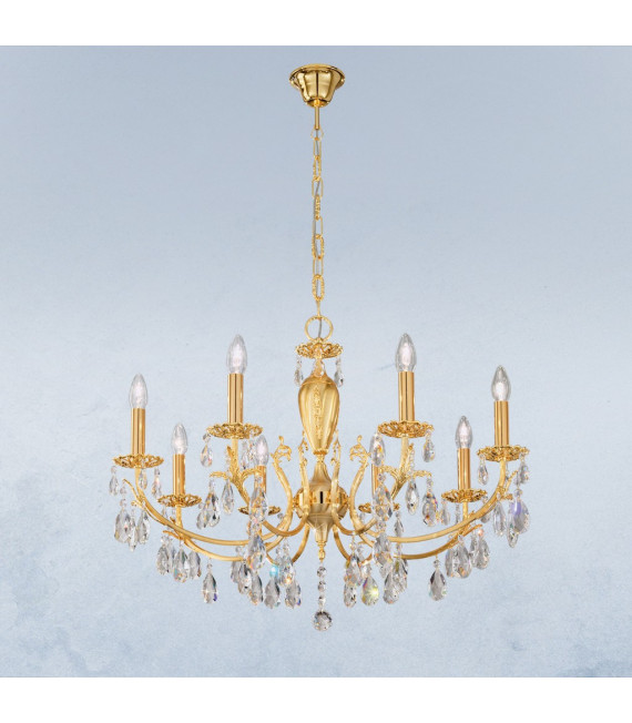 Victoria 24 carat gold chandelier without lampshades 8 bulbs 55cm