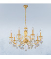 Chandelier sans abats jours Victoria 24 carats d'or 8 ampoules 55cm