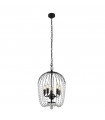 Suspension Shower Verre,acier doux Noir,Transparent 5 ampoules 56cm