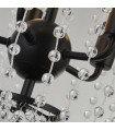 Suspension Shower Verre,acier doux Noir,Transparent 5 ampoules 56cm