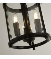 Suspension lanterne Bevelled Verre,acier doux Noir,Transparent 3 ampoules 44cm