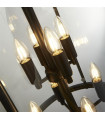 Lantern pendant light Lantern Glass, mild steel Black, Clear 8 bulbs 75cm