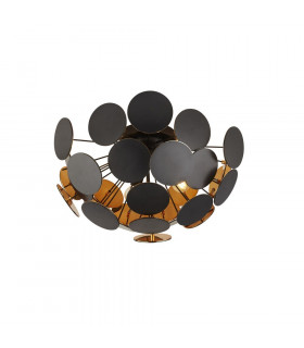Discus Plafón Plástico Negro 3 bombillas 27cm