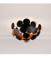 Plafonnier Discus Plastique Noir 3 ampoules 27cm