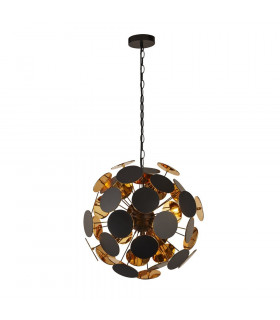 Diskus-Anhänger aus schwarzem Kunststoff, 4 Glühbirnen, 47 cm