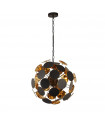 Black Plastic Discus Pendant 4 bulbs 47cm