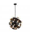 Black Plastic Discus Pendant 4 bulbs 47cm