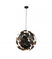 Black Plastic Discus Pendant 6 bulbs 54cm