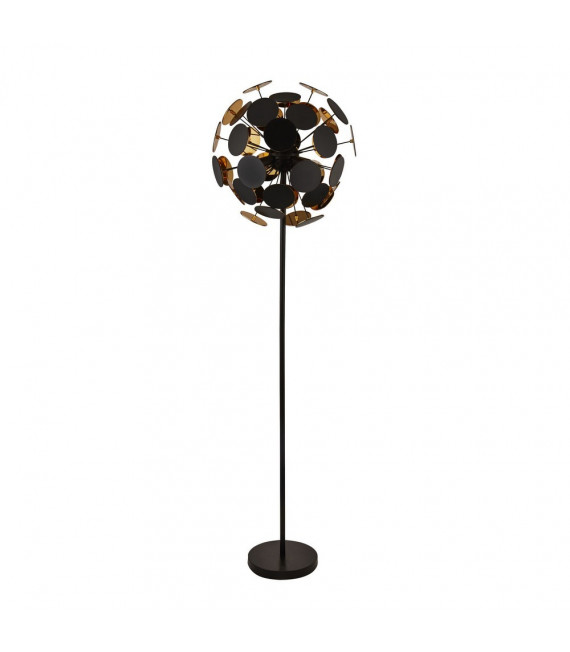 Stehlampe Discus Schwarz Kunststoff 4 Glühbirnen 162cm
