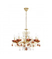 Chandelier without lampshades Carmen 24 carats gold 8 bulbs 52cm
