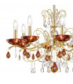 Chandelier without lampshades Carmen 24 carats gold 8 bulbs 52cm