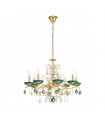 Chandelier without lampshades Carmen 24 carats gold 8 bulbs 52cm