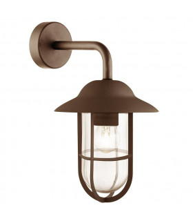 Lanterne de jardin Toronto Verre,acier inoxydable Transparent,brun rouille 1 ampoule 31cm