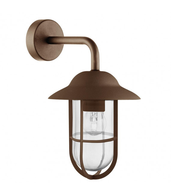 Lanterne de jardin Toronto Verre,acier inoxydable Transparent,brun rouille 1 ampoule 31cm