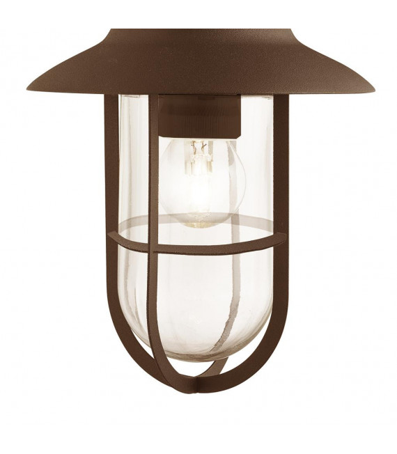 Gartenlaterne Toronto Glas, Edelstahl Klar, rostbraun 1 Glühbirne 31cm
