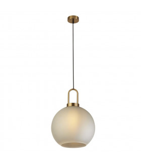 Suspension Snowdrop Verre,acier doux Laiton,verre acide 1 ampoule 41cm