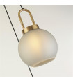 3-bulb Snowdrop pendant Glass, mild steel Brass, acid-etched glass