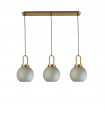 Snowdrop pendant Glass, mild steel Brass, acid glass 3 bulbs 30cm