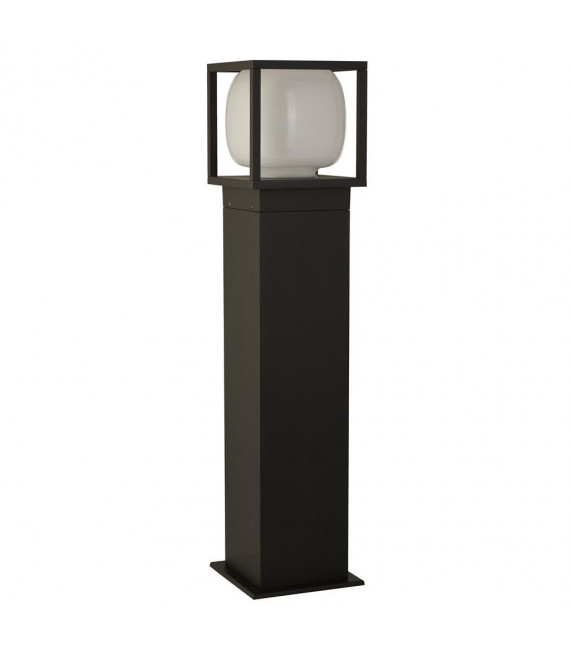 Borne de jardin Athens Plastique,moulage Aluminium en métal Noir, blanc opale