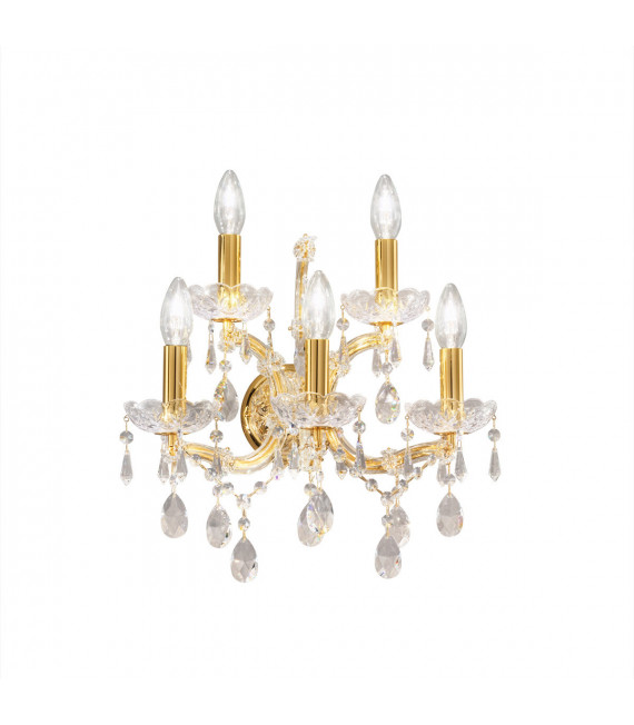Wandleuchte Schönbrunn 24 Karat Gold 5 flammig 37cm