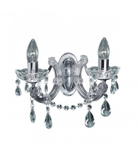 Wandleuchte Marie Therese Chromglas Kristall 2-flammig 20cm