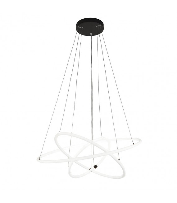 Lámpara de techo LED integrada Revolve Acrílico, acero dulce blanco, negro mate