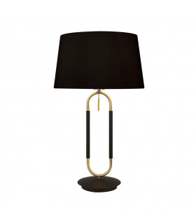 Lámpara de mesa Jazz Plástico, terciopelo, acero dulce Negro, latón satinado, Negro 1 bombilla 47cm