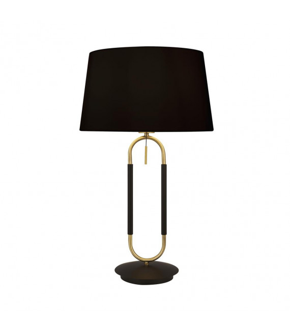 Lampada da tavolo Jazz Plastica, velluto, acciaio dolce Nero, ottone satinato, Nero 1 lampadina 47cm