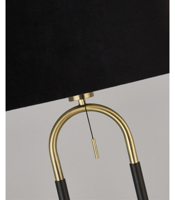 Lampada da tavolo Jazz Plastica, velluto, acciaio dolce Nero, ottone satinato, Nero 1 lampadina 47cm