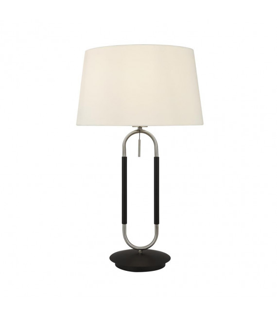 Lampe de table Jazz Plastique,velours,acier doux Argent satiné, blanc,Noir 1 ampoule 47cm