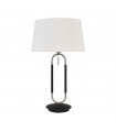Lampe de table Jazz Plastique,velours,acier doux Argent satiné, blanc,Noir 1 ampoule 47cm