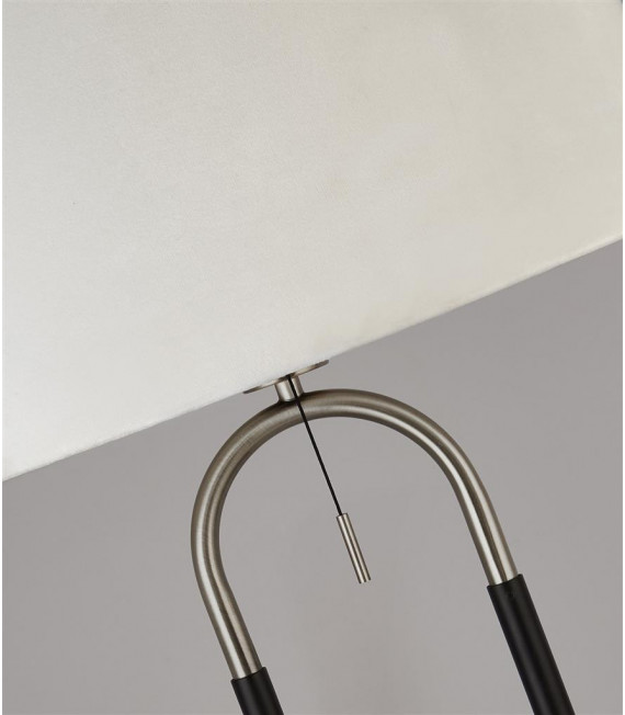 Lámpara de mesa Jazz Plástico, terciopelo, acero dulce Plata satinada, blanca, negra 1 bombilla 47cm
