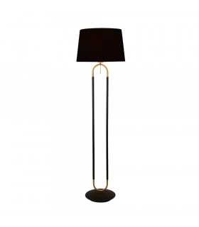 Floor lamp Jazz Plastic, velvet, mild steel Black, satin brass, Black 1 bulb 139.5cm